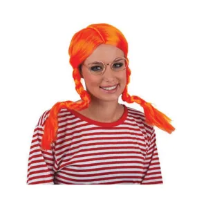 Grossiste Perruque à couettes orange pour costume original fifi